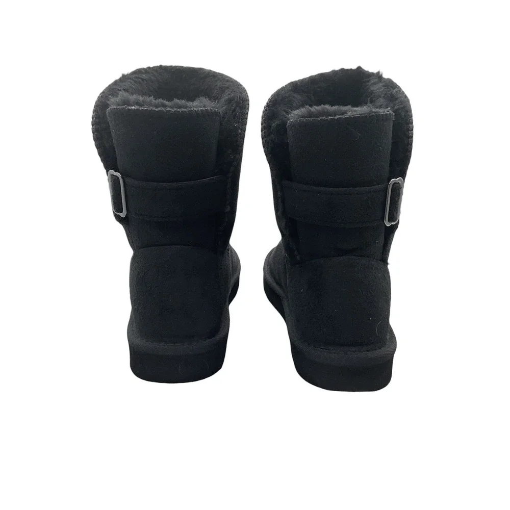 Style & Co Tessaa Black Faux Suede Faux Fur Lined Buckle Winter Boots Womens 7